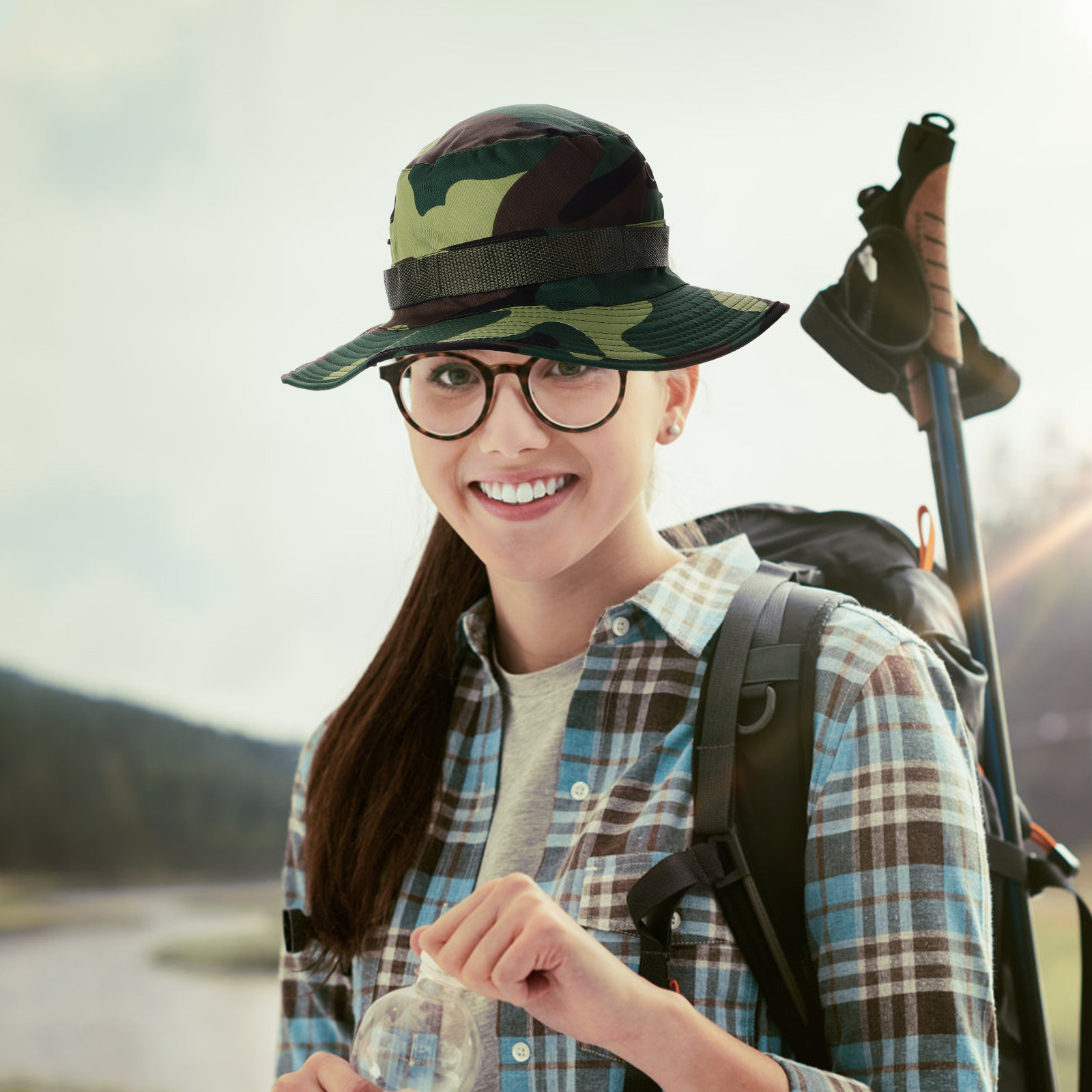 Outdoor Adventure Girl - Мужская панама с камуфляжным дизайном, солнцезащитная,